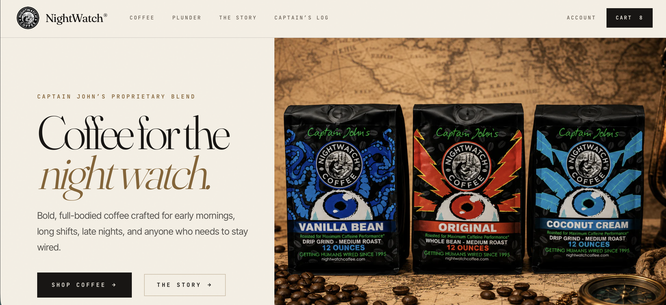 NightWatch Coffee website preview