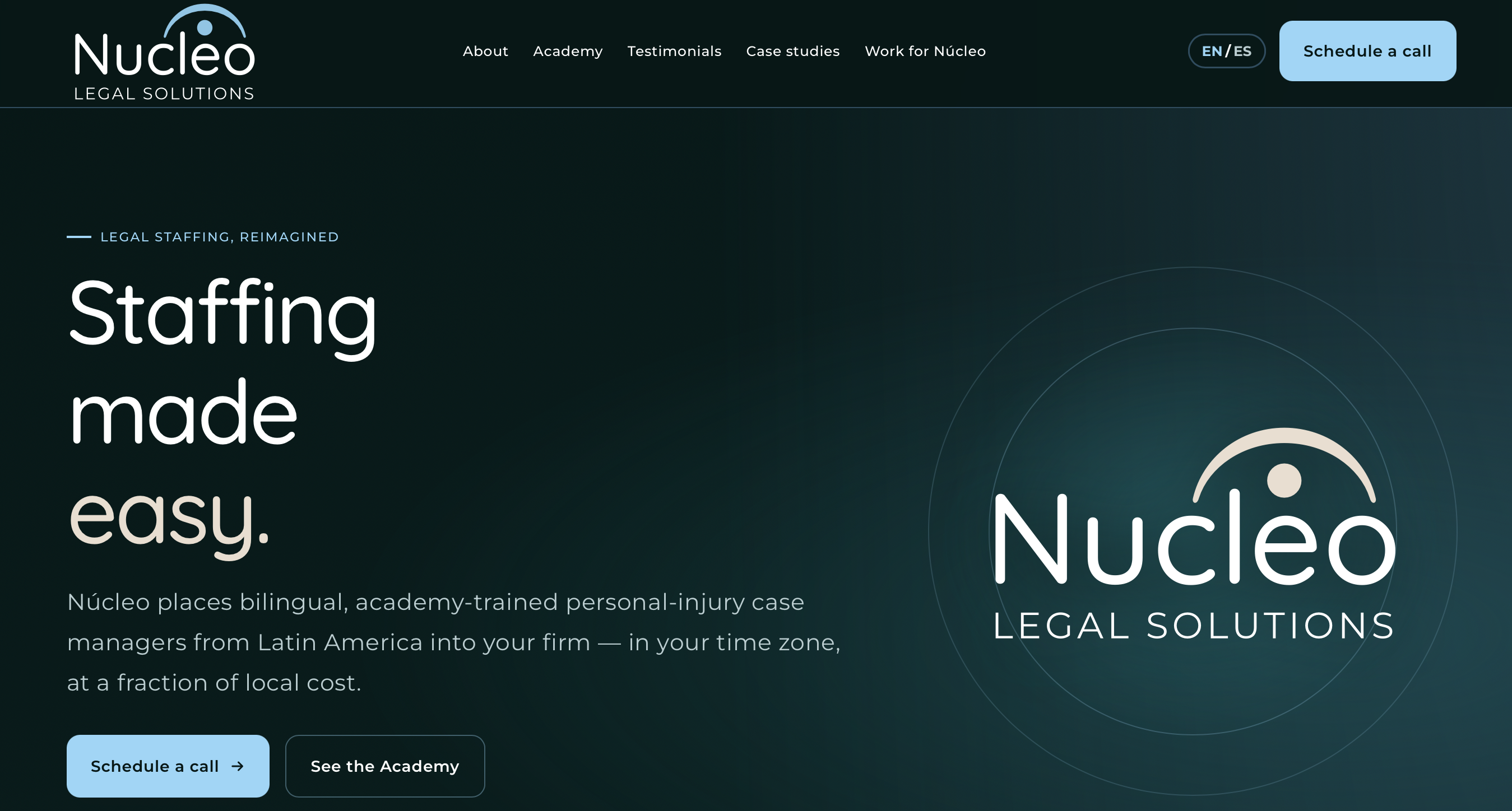 Núcleo Legal Solutions website
